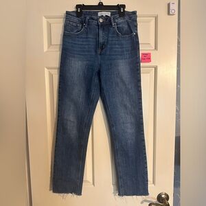Risen Denim Straight Leg Jeans Size 7/28